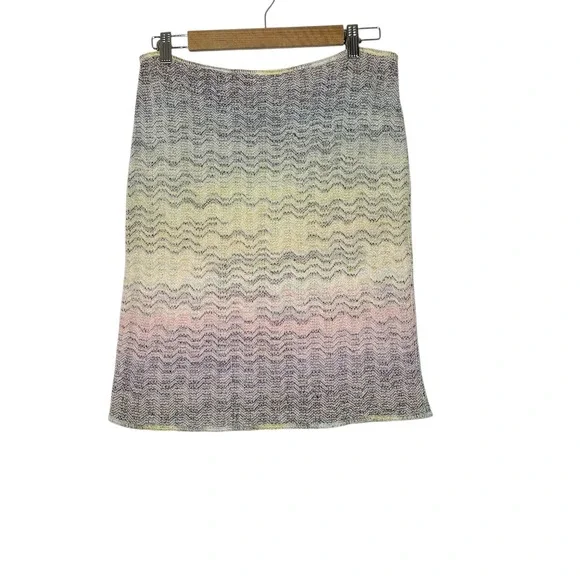 Missoni Womens Pencil Skirt 42 (Medium) Knit Zig Zag Ombre Stretch Vintage - Picture 1 of 9